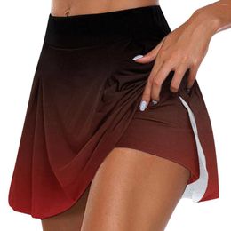 Jupes femmes imprimés décontractés jupe de tennis Yoga Sport short actif lit double imprimé léopard