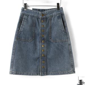 Rokken dames zomer mini rok knop denim jeans drop levering kleding kleding dhlwz