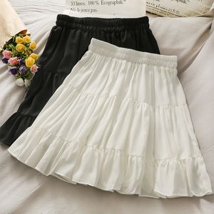 Jupes Femmes D'été Sexy Taille Haute Mince Plissée Une Ligne Mini Mode Coréenne Casual Court Noir Blanc Jupe Alt Vêtements Femme 230313