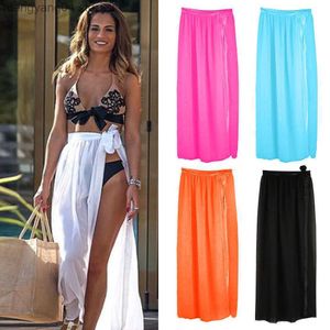 Jupes Femmes Maillots De Bain Bikini Cover Up Sheer Beach Mini Wrap Jupe Sarong Pareo Shorts Summer Beachwear T230506