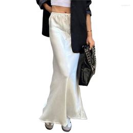 Jupes Xingqing Sexy pour femmes 2023 été couleur unie cordon taille haute jupe sortie soirée Clubwear