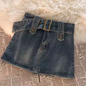 Joupes y2k coréen vintage femmes bouton boult celle courte denim mini esthétique fée grunge haut de taille jeans aline jupe alt vêtements 230817