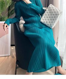 Jupes YUDX Miyake plissées pour femmes 2023 mode coréenne Stretch classique bleu lac a-ligne longue jupe droite Style décontracté