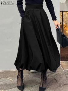 Rokken ZANZEA 2024 Mode Geplooide Jupes Femme Koreaanse Stijl Bud Zoom Vrouwen Elegante Midi A-lijn Streetwear Hoge Taille Lange
