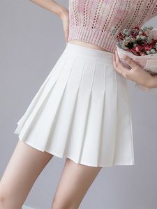Rokken zoki sexy dames geplooid zomers high taille chic een lijn dames roze mini Koreaanse ritsje preppy stijl meisjes dans 230420