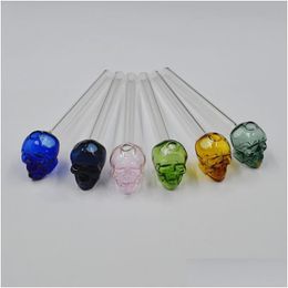 Skl Colorf Glass Oil Burner Pipes Nail Burning Jumbo Pipe 5.3 pulgadas 105 mm Pyrex Grueso Transparente Durable Handcraft Tubos para fumar Fo Dhu9V