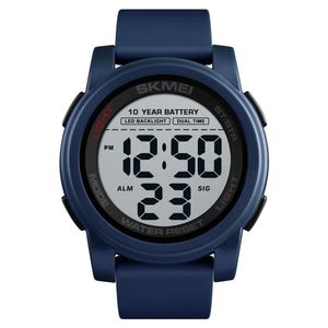 SKMEI 10 jaar batterij digitale horloges man backlight dual-time sport grote wijzerplaat klok waterdicht silicagel herenhorloge reloj 152930