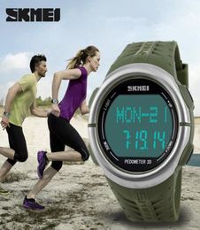 Skmei 1058 moniteur de fréquence cardiaque montre le podomètre sport montres LED pour hommes femmes 50m étanche à surveillance numérique sportive Calorie Counter 8490096