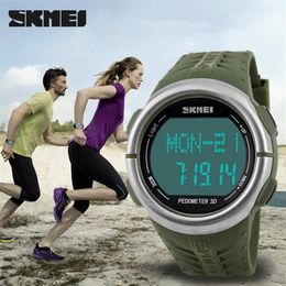 Skmei 1058 Moniteur de fréquence cardiaque montre des montres LED sport pour les hommes pour hommes 50m.