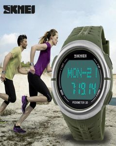 SKMEI 1058 Hartslagmonitor Watch -stappenteller Sport LED HOORDEN VOOR MANNEN Vrouwen