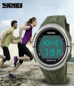 SKMEI 1058 Hartslagmonitor Watch -stappenteller Sport LED HOORDEN VOOR MANNEN Vrouwen