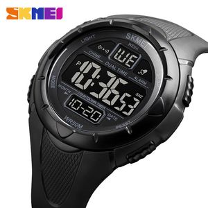 SKMEI 2 Tijd Count Down Horloge voor Mannen Mode Sport Digitale Mens Horloges LED Licht Chrono Mannelijk Alarm Hour Reloj Hombre 1656 Q0524