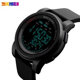 SKMEI 2 Temps Kilométrage Montres Hommes Calorie Distance Numérique Sport Montre-Bracelet Pour Hommes Podomètre Données Horloge relogio masculino 1469 X0524