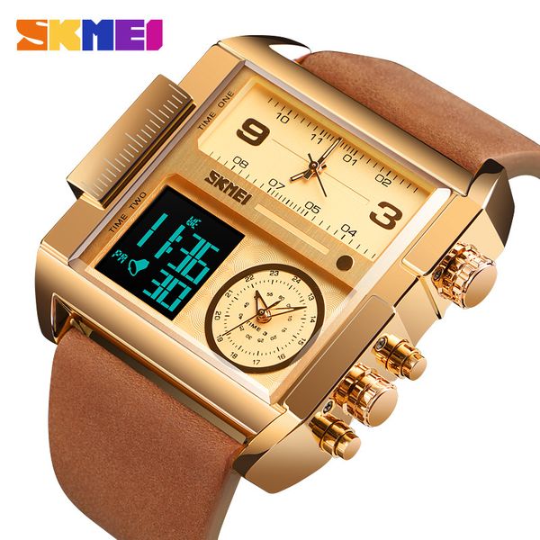 Skmei 3 tiempo hombres relojes deportes Top Luxury Brand Military Digital Wristwatch Mens Cuarzo Movimiento Relojes Reloj Reloj Hombre 1391 Q0524