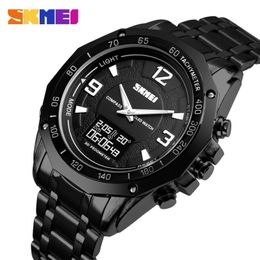 Skmei 3 fois watch menb compass wrists monnaie pour hommes thermomètre mâle montres mâles numériques relogio masculino 1464245z