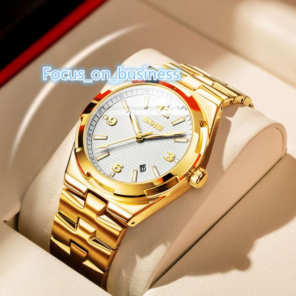 SKMEI 9290 relojeshombr reloj de cuarzo dorado reloj de moda montre homme de alta calidad