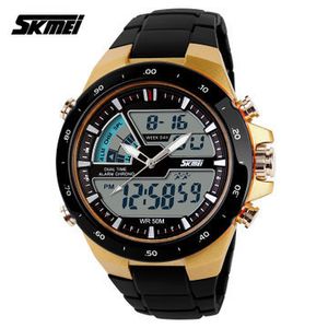Marca Skmei, Relojes deportivos para hombre, Relojes LED con dígitos, reloj Masculino, moda informal, reloj de pulsera militar de cuarzo para hombres