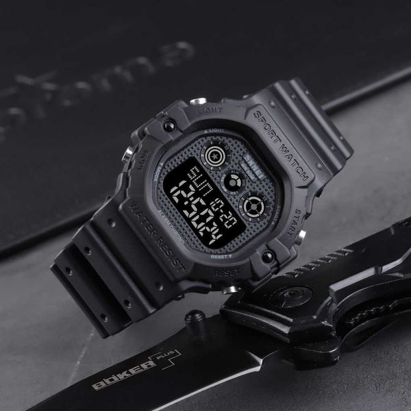 Skmei Chrono Alarm Watch Men Led Sports Digital Mens Relojes de pulsera 2 Time Count Down Mens Relojes Reloj Relogio Masculino 1606 Q0524