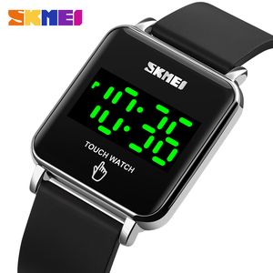 Skmei Fecha Hora Hombre Mujer Digital Touch Relojes Led Diseño simple Hombres Mujeres Reloj de pulsera Hebilla magnética Hombres Señoras Reloj 1744 Q0524