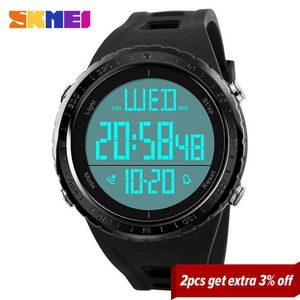 Skmei Digital Sport Watch Mens Countdown Chrono El Light Relojes 5bar Impermeable Big Dial Reloj digital Relogio Masculino 1246 Q0524