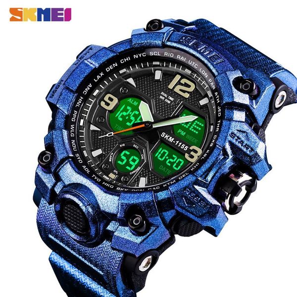 SKMEI Double affichage Montres Hommes Mult Fonction Sport Digital Poignet Mens Montre Top Marque 12/24 Heure Colck Mode Reloj Hombre X0524