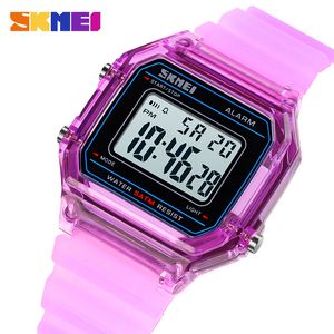 SKMEI Individualiteit Mannen Dames Digitale Horloges Creatieve Transparante Case Strap Jongens Meisjes Sport Polshorloge Alarm Hour Reloj 1698 Q0524