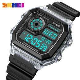 SKMEI Japan Digital Movement Countdown Sporthorloges Heren Multifunctionele 5Bar Waterdicht Chrono Horloge Klok reloj hombre