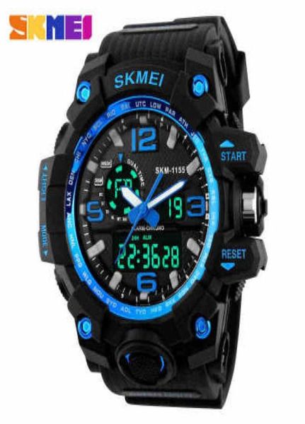 Skmei Gran Dial Shock Sports Sports Sports Men Digital LED 50m Implaz de ejército militar Alarma Alarma ChronO WRISTMABTRES 11552390861