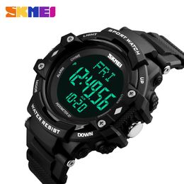 SKMEI Luxe Merk Mannen 3D Stappenteller Hartslagmeter Calorieën Digitale Display Horloge Outdoor Sport Horloges Relogio Masculino265F