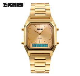Skmei Luxe Gold Watch Men Fashion Casual Waterproof Digital Quartz Polshorloges Relogio Masculino Male klok Sports Horloges 1225831150