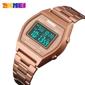 Skmei Hombres Lady Luxury Digital Reloj Cronómetro Moda Hombre Reloj Top Marca Relojes de pulsera al aire libre Erkek Kol Saati 1328 210616