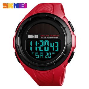 SKMEI hommes montres lumineuses Sport numérique hommes montres-bracelets solaires pour l'alimentation environnementale alarme mâle horloge reloj hombre 1405-2022