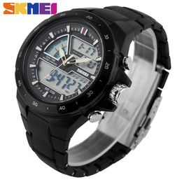 SKMEI Hommes Montres De Sport Mode 2 Fois Chrono Quartz Montre Hommes Étanche Double Affichage De L'heure Montres Relogio Masculino X0524