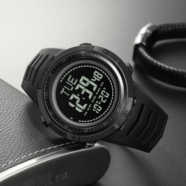 SKMEI Multifuncional Mundial Tiempo Cuenta cuenta cuenta cuenta con la cuenta regresiva Sport Watchs Men Back Light Digital Wallwatch 50m impermeable 3 alarmas Reloj