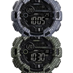 SKMEI Nouveau 2021 Mode Sport Montre Hommes Réveil Étanche Semaine Affichage Hommes Montres Denim Montre Numérique Relogio Masculino X0524