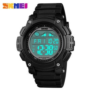 SKMEI Outdoor Sport Horloge Mannen 5bar Waterdichte LED Display Horloges Wekker Chrono Digital Watch Reloj Hombre 1372 Q0524