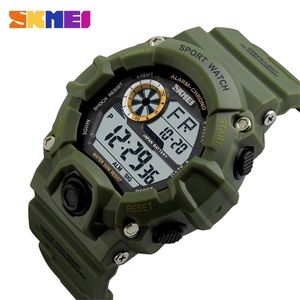 Skmei Outdoor Sport Horloge Mannen Wekker 5bar Waterdicht Military ES LED Display Shock Digital Reloj Hombre 1019 210804