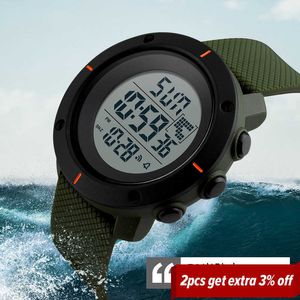 Skmei Outdoor Sport Horloge Heren Multifunctionele Chronograph 5bar Waterdichte Wekker Digitale Horloges Reloj Hombre 1213 Q0524