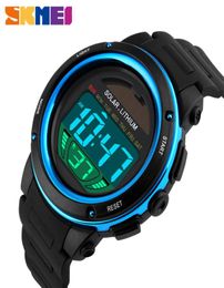 Skmei Outdoor Sport Watch Men Solar Pu Strap Wrist Wrists Mens Chronograph Alarm 5bar Imperproof Digital Watch Reloj Hombre 1096 L1943462