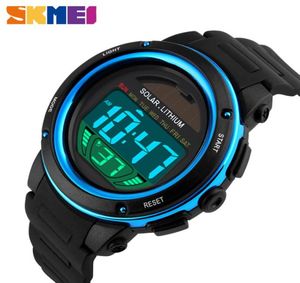 Skmei Outdoor Sport Watch Men Solar Pu Strap Wrist Wrists Mens Chronograph Alarm 5bar Imperproof Digital Watch Reloj Hombre 1096 L3883498