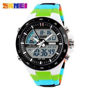 Skmei Sport Watch Men Army Dive Casual Alarm Allow Analofroproof Military Chrono Double Display Montreuse-bracelet Relogie Masculino X309F