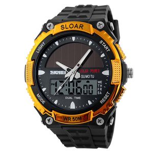 SKMEI Sport montre hommes horloge mâle numérique montres-bracelets haut extérieur énergie solaire 12/24 heures résistant à l'eau montre pour hommes Relojes