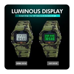 SKMEI Square 1628 heren digitaal horloge elektronisch waterdicht lichtgevend display 12/24-uurs klok datum week sporthorloge montre homme