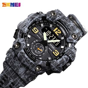 SKMEI Topmerk Mode LED Digitale Mannen Sport Horloges Outdoor Militaire Stopwatch Kalender 50 M Waterdichte Polshorloge Klok 1637 X0524