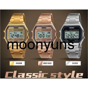 skmei watch skmei luxury marque LED Digital Sport Watch Fashion Fashion Ord Gold Watch Men en acier inoxydable Militaire étanche-bracelettes de bracelet de haute qualité