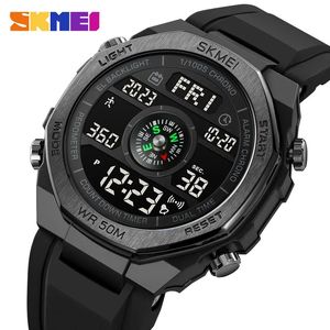 Skmei Waterproof Watch For Men Mouvement électronique Montre à bracelet Pidomètre de luxe Sport Horloge Horloge avec date 240428