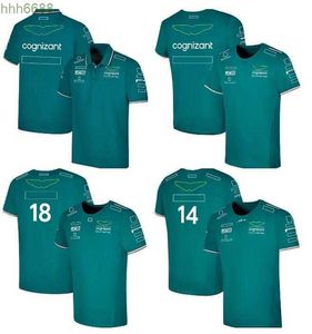 Skn9 Polos pour hommes T-shirts pour hommes T-shirts de l'équipe Aston Martin F1 Pilote de course espagnol Fernando Alonso 14 et Stroll 18 Polo surdimensionné T-shirt de créateur personnalisable