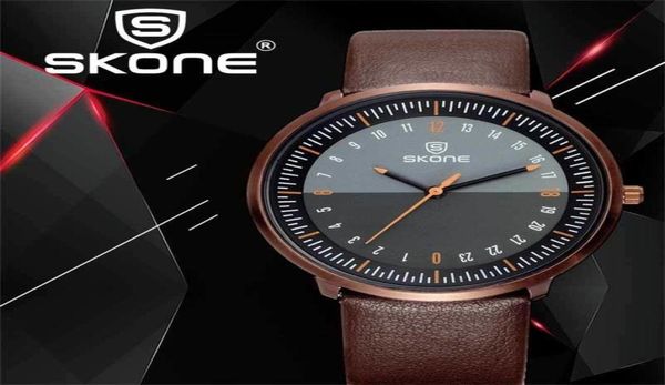 Skone Luxury Top Brand Big Dial Designer Quartz Watch mâle Wristwatch New Fashion Men Watchs Men Relogio Masculino 12 A Round 2012273382