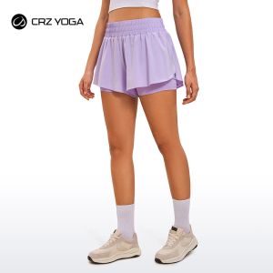 Falda pantalón CRZ YOGA 2 en 1, pantalones cortos fluidos para correr para mujer, cintura alta, secado rápido, atlético, gimnasio, salón, pantalones cortos de entrenamiento, lindas faldas de tenis