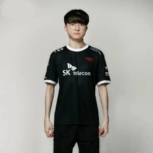 SKT T1 Team Jersey LOL League Faker T1 T-shirt LCK Aangepaste shirt Keria Zeus Gumayusi Elektronische sportkleding Polyester Materi 240509